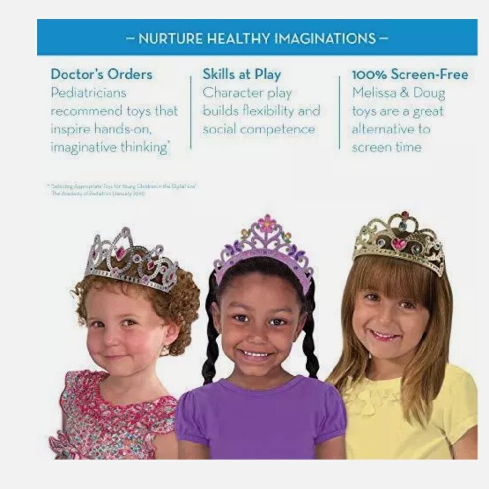 Melissa & Doug Dress-Up Tiaras for Costume Role Play Set 4 pc - Picture 7 of 8